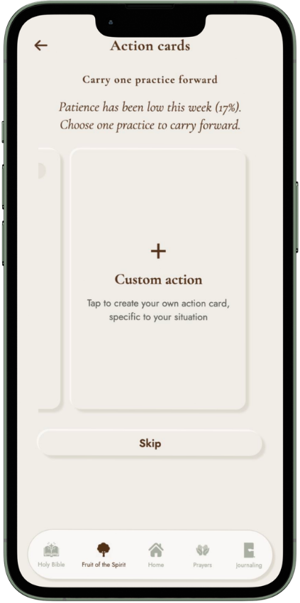 Creating a custom action card
